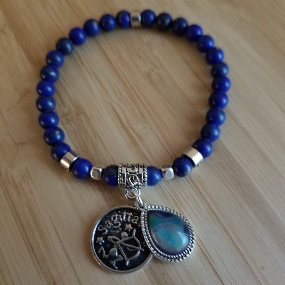 LAPIS RAZULI STONE SAGETTEROUS MOOD BRACELET
